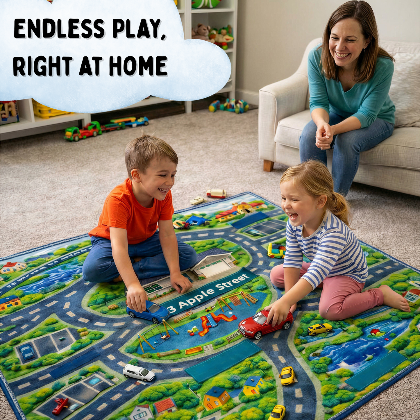 Custom Road Rug – Personalized Neighborhood Play Mat