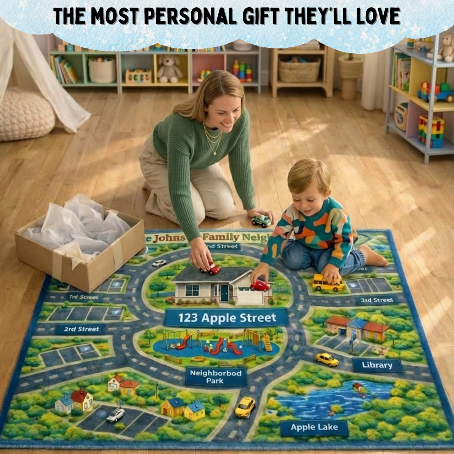 Custom Road Rug – Personalized Neighborhood Play Mat