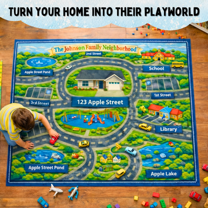 Custom Road Rug – Personalized Neighborhood Play Mat