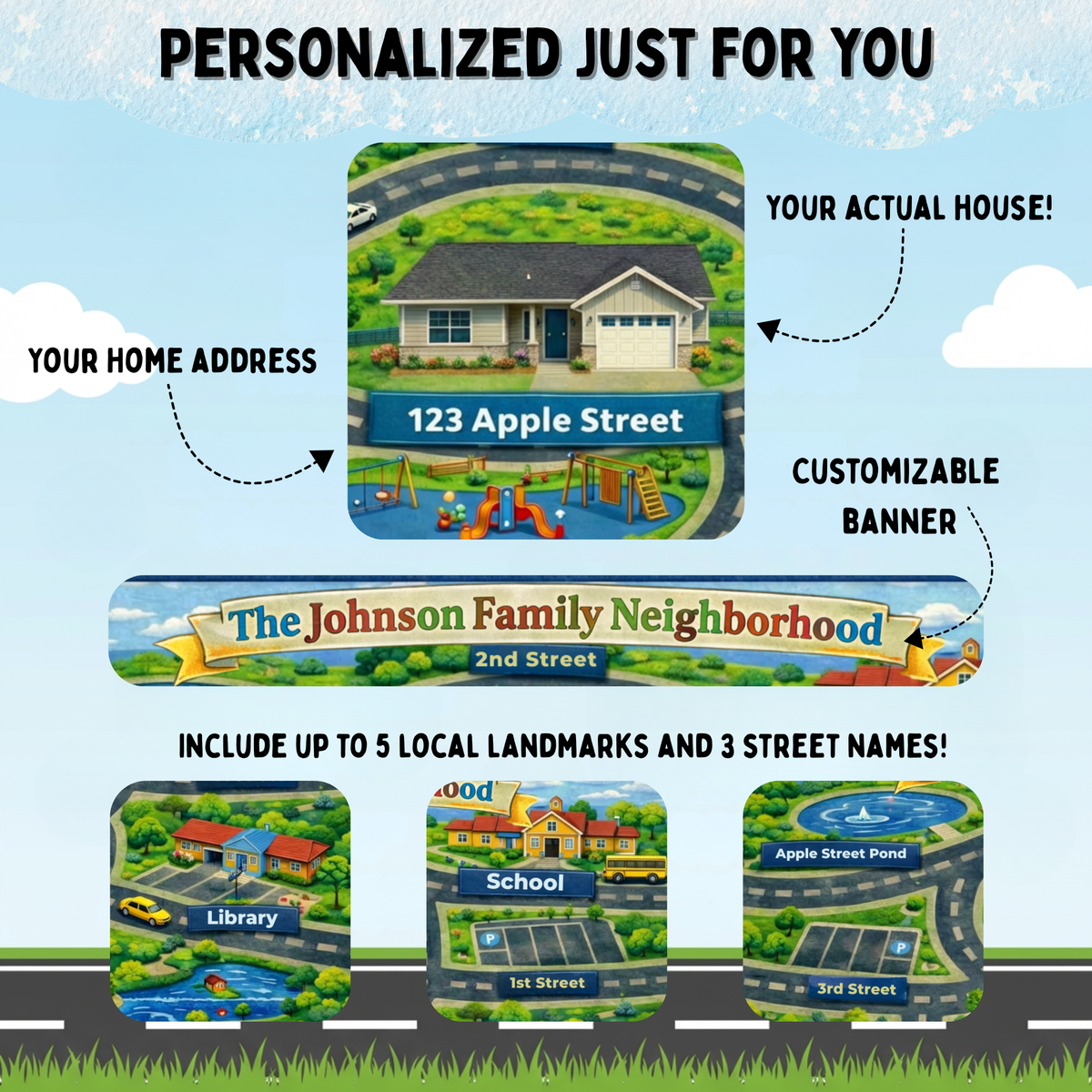 Custom Road Rug – Personalized Neighborhood Play Mat