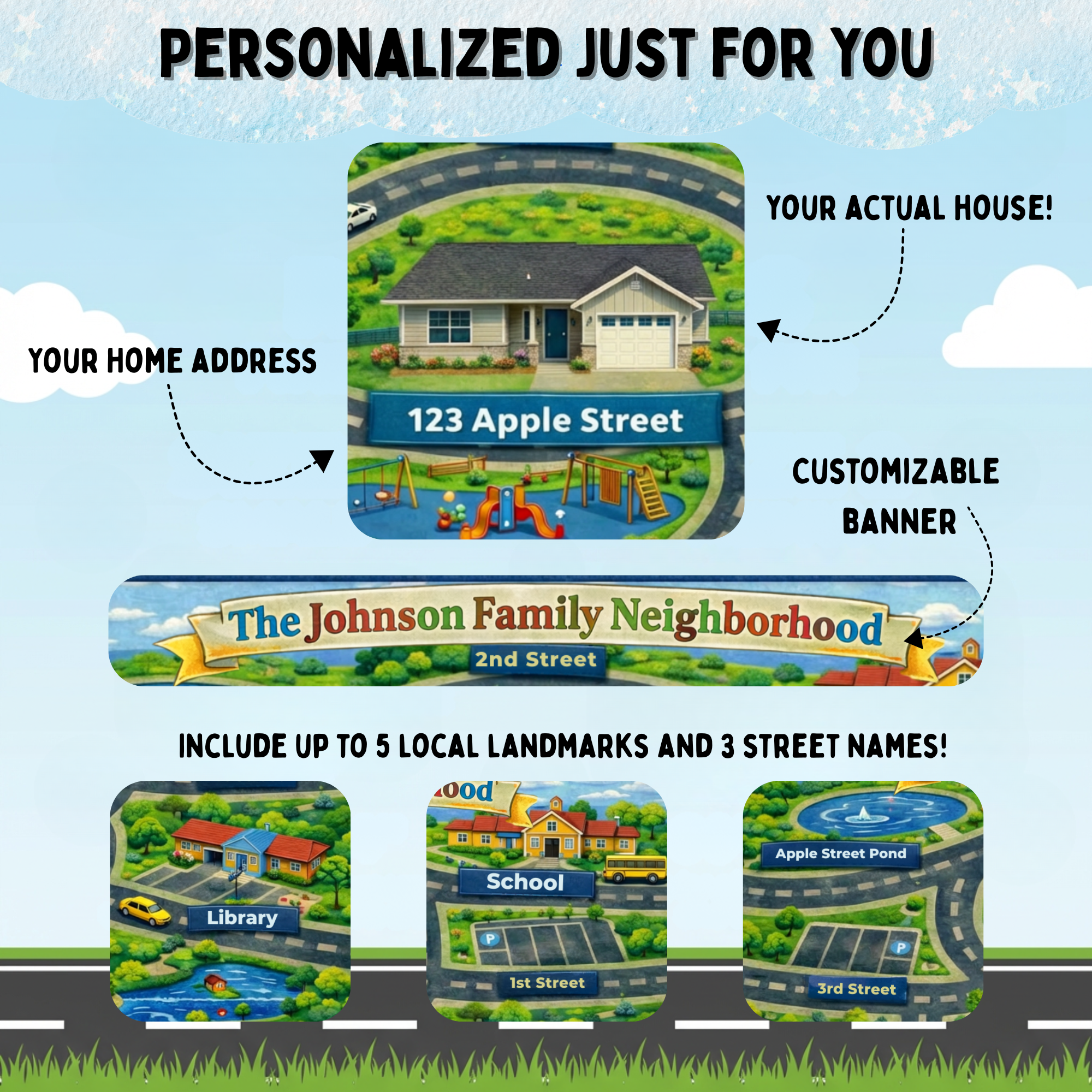 Custom Road Rug – Personalized Neighborhood Play Mat