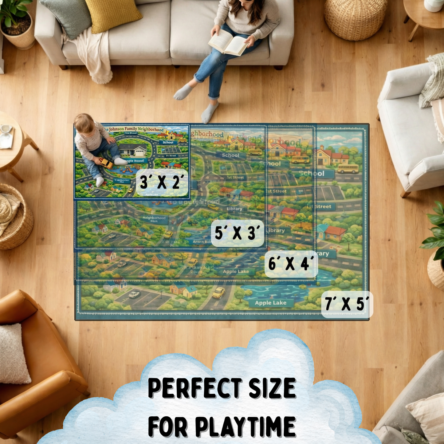 Custom Road Rug – Personalized Neighborhood Play Mat